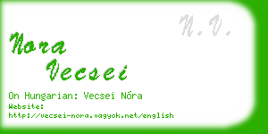 nora vecsei business card