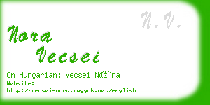 nora vecsei business card